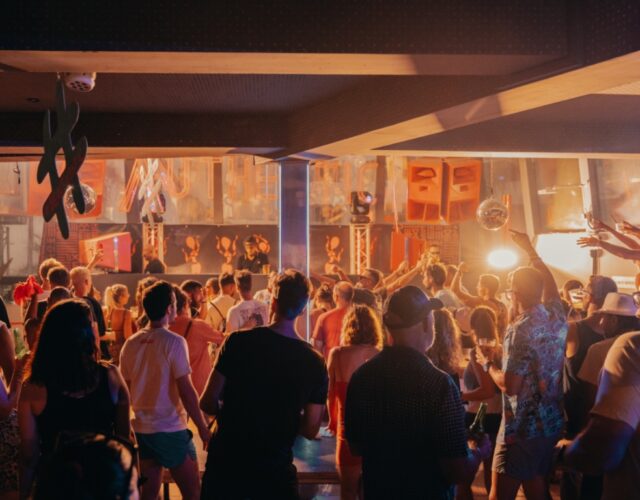 Ibiza Party Crowd from the back at Authentic Ibiza
