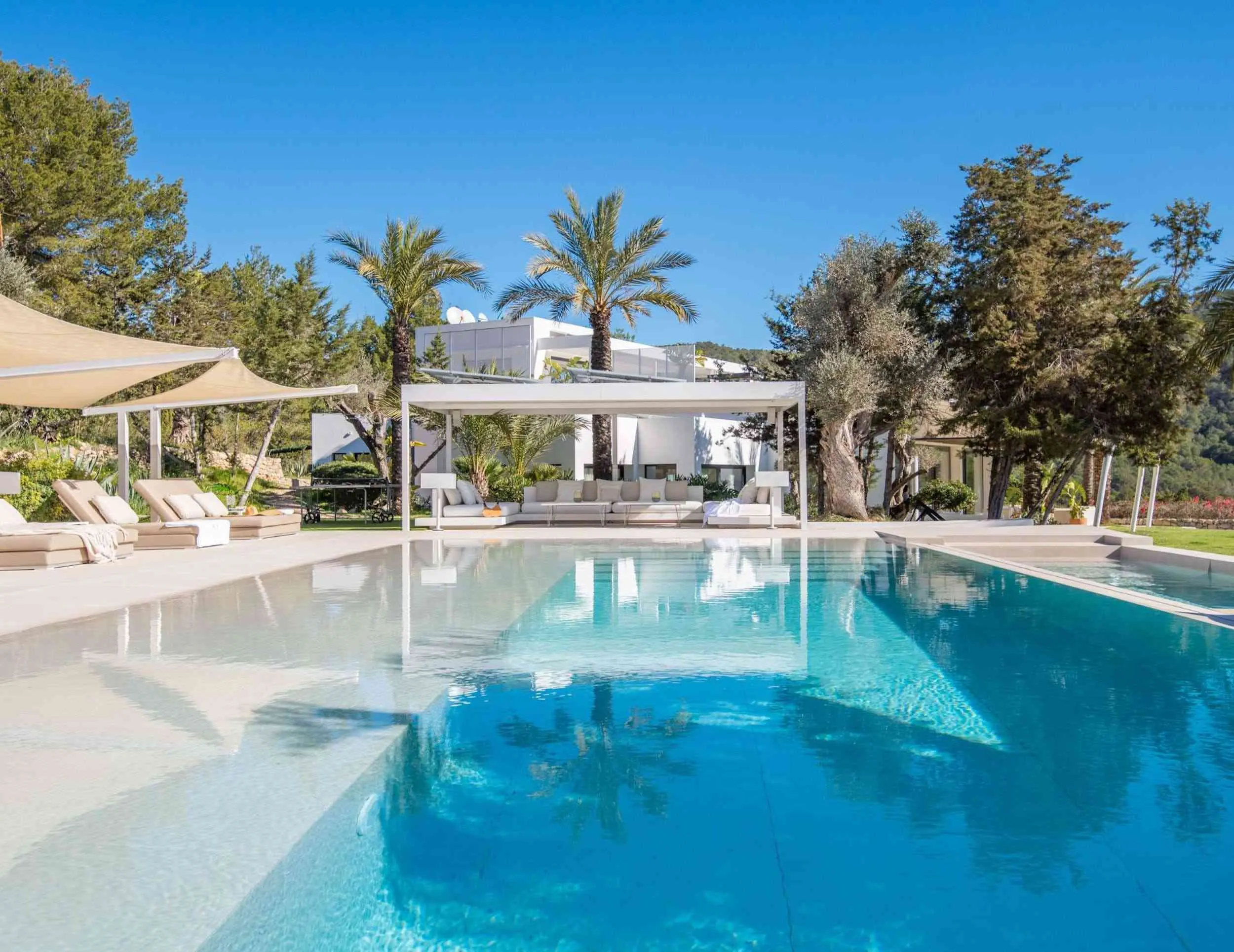 Modern Ibizan villa with sea views.
