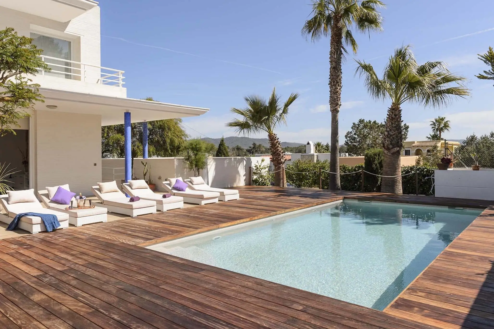 Villa Pool with Wooden Decor