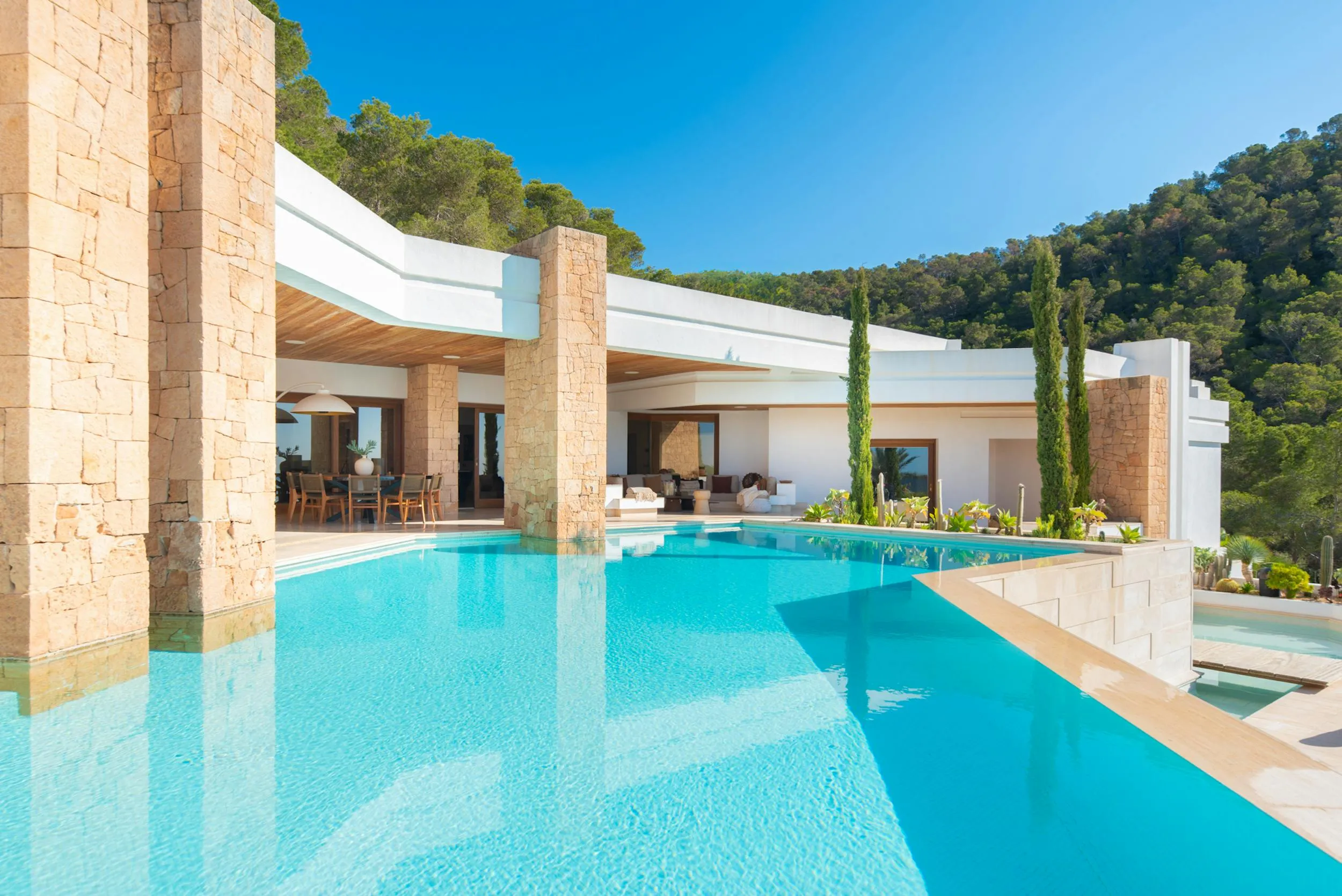 Luxury hilltop villa surrounded by pine forests