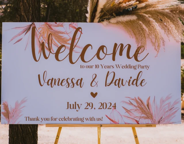 Welcome Sign for Anniversary in Boho Style