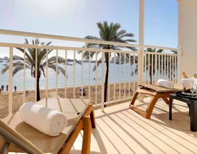 hotel balcony with direct beach view