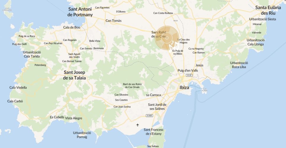 UNVRS Ibiza location map San Rafael Ibiza